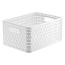 Panier de rangement Rotho COUNTRY, volume 11 l, format A5+, empilable, sans couvercle, L 328 x l 238 x H 160 mm, PP, blanc