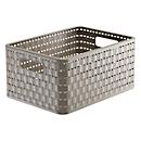 Panier de rangement Rotho COUNTRY, volume 11 l, format A5+, sans couvercle, empilable, L 328 x l 238 x H 160 mm, PP, cappuccino