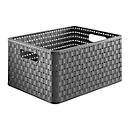 Panier de rangement Rotho COUNTRY, volume 18 l, format A4, empilable, sans couvercle, L 368 x l 278 x H 191 mm, PP, anthracite