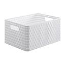 Panier de rangement Rotho COUNTRY, volume 18 l, format A4, empilable, sans couvercle, L 368 x l 278 x H 191 mm, PP, blanc