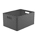 Panier de rangement Rotho COUNTRY, volume 28 l, format A4+, empilable, sans couvercle, L 430 x l 330 x H 215 mm, PP, anthracite