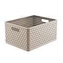 Panier de rangement Rotho COUNTRY, volume 28 l, format A4+, sans couvercle, empilable, L 430 x l 330 x H 215 mm, PP, cappuccino