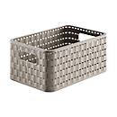 Panier de rangement Rotho COUNTRY, volume 6 l, format A5, sans couvercle, empilable, L 280 x l 185 x H 126 mm, PP, cappuccino