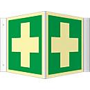 Panneau 2- côtés avec symbole premiers secours