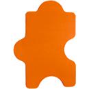 Panneau acoustique mural puzzle, l. 1000 x H 500 mm, en filaments de polyester aspect feutre, orange RAL 2004