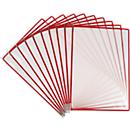 Panneau d'affichage Tarifold Easy Load Pro, DIN A4, 10 pces, verrou d'angle, pivot métallique, rouge