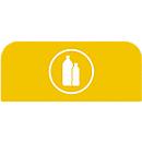 Panneau de signalisation pour station de recyclage configurable de Rubbermaid, pour unité de collecte de 87 litres, L 489 x H 203 x P 20 mm, plastique, jaune