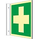 Panneau en drapeau avec premiers secours, 200 x 200 HLK
