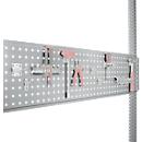 Panneau perforé à outils, pour largeur de table de 2000 mm, pour les séries Universal/Profi, alu argent RAL 9006