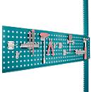 Panneau perforé à outils, pour largeur de table de 2000 mm, pour les séries Universal/Profi, bleu aquatique RAL 5021