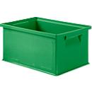 Papelera apilable serie 14/6-3 , polipropileno, con asa, L 310 x A 210 x A 145 mm, 7 L, verde