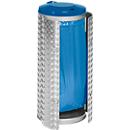 Papelera compacta, bandeja dueto acero inoxidable/aluminio, azul