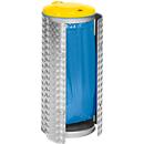 Papelera compacta, bandeja dúo acero inoxidable/aluminio, amarillo