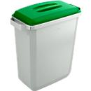 Papelera de recogida de reciclables, 60 l, con tapa, verde