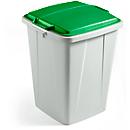 Papelera de recogida de reciclables, 90 l, con tapa, verde