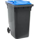 Papelera GMT, 360 l, móvil, negro-azul