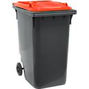 Papelera GMT, 360 l, móvil, negro-rojo