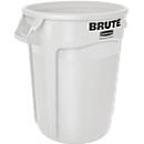 Papelera reciclable Brute, polietileno, redonda, 121 l, blanca