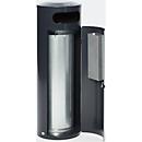 Papelera VAR KS 90, redonda, capacidad 90 l, con cenicero interior, con cerradura, autoextinguible, con cubo interior, chapa de acero, antracita