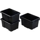 Paperflow Aufbewahrungsbox Bacs, 30 L, Polypropylen, stapelbar, nestbar, L 455 x B 365 x H 230 mm, Traglast 25 kg, schwarz