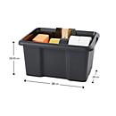 Paperflow Boîte de rangement Bacs, 15 L, polypropylène, empilable, emboîtable, L 380 x l 290 x H 195 mm, charge max. 25 kg, noir