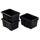 Paperflow Boîte de rangement Bacs, 30 L, polypropylène, empilable, emboîtable, L 455 x l 365 x H 230 mm, charge max. 25 kg, noir