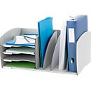 Paperflow desk organizer, 4 vakken, Verstelbare scheidingswanden, grijs