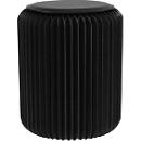 Paperflow faltbarer Sitzhocker, Wabenkarton, Sitzkissen aus Kunstleder, Ø 300 mm x H 420 mm, bis 300 kg, schwarz