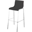 Paperflow HARPER barkruk, rugleuning, stapelbaar, B 390 x D 320 x H 760 mm, polypropeen en verchroomd staal, zwart, 2 stuks