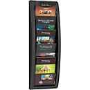Paperflow Quickfit brochure wall holder, 5 compartments in DIN A5 format, W 228 x D 95 x H 650 mm, polystyrene, black