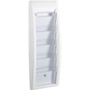 Paperflow Quickfit brochure wall holder, 5 compartments in DIN A5 format, W 228 x D 95 x H 650 mm, polystyrene, white
