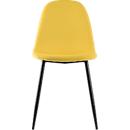 Paperflow shell stoel, gestoffeerd, 100% polyester, stalen frame, zithoogte 480 mm, set van 2, zwart/saffraan
