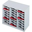 PAPERFLOW sorteerstation, A4, polystyreen, 24 vakken, B 674 x D 304 x H 548 mm, lichtgrijs