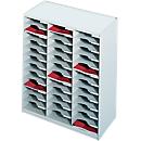 PAPERFLOW sorteerstation, A4, polystyreen, 36 vakken, B 674 x D 304 x H 791 mm, lichtgrijs