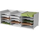 PAPERFLOW sorteerstation - polystyreen - voor A4 formaat - B 857 x D 330 x H 323 mm - grijs