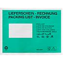 Papier-Dokumententasche/Lieferscheintasche SecurePack, C5, Fenster links, mit Aufdruck, selbstklebend, Pergaminpapier, grün, 250 Stück