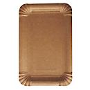 Pappteller Papstar Pure, Einweg, eckig, 130 x 200 mm, lebensmittelecht, FSC®-zertifiziert, braun, 4 x 250 Stück