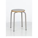 PARIS stool, stackable, round tubular base, Ø 330 x D 330 x H 460 mm, taupe/taupe