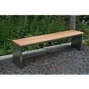 Park bench, stainless steel/garapa wood, without backrest, W 1500 x D 300 x H 400 mm