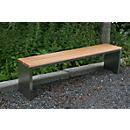Park bench, stainless steel/garapa wood, without backrest, W 2000 x D 300 x H 400 mm