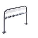 Parking bollards, two-sided, 12 spaces, with anti-theft protection, powder-coated steel, anthracite-black, to be fixed with dowels