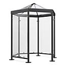 Pavillon de fumeurs hexagonal modèle Paris (sans parois latérales), gris anthracite RAL 7016