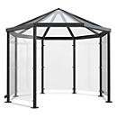 Pavillon de fumeurs octogonal modèle Paris (sans parois latérales), gris anthracite RAL 7016
