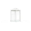 Pavillon pour fumeurs hexagonal modèle Paris (sans parois latérales), gris blanc RAL 9002