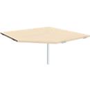 Pc-werkblad ALICANTE, B 1225 x D 1225 mm, met steunvoet, in hoogte verstelbaar, esdoornpatroon
