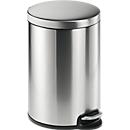 Pedaalemmer metaal rond, Soft Close, 20 liter, rvs