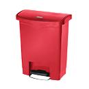 Pedal garbage can Slim Jim®, plastic, capacity 30 liters, red