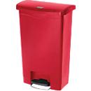 Pedal garbage can Slim Jim®, plastic, capacity 50 liters, red