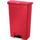 Pedal garbage can Slim Jim®, plastic, capacity 68 liters, red
