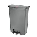 Pedal garbage can Slim Jim®, plastic, capacity 90 liters, with wheels, gray